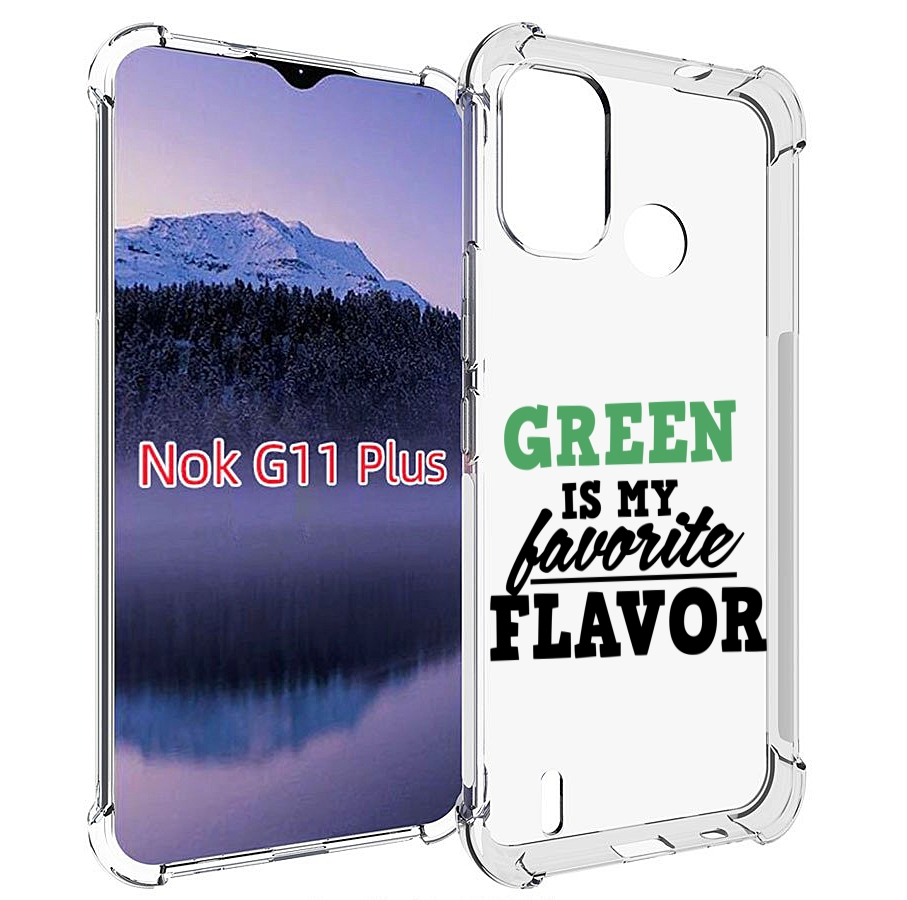 

Чехол MyPads Зеленый-фаворит для Nokia G11 Plus, Прозрачный, Tocco
