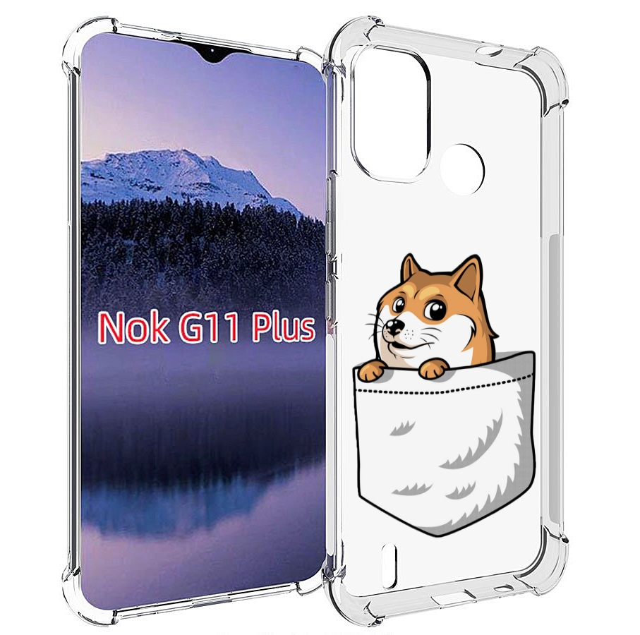 

Чехол MyPads Корги в кармане для Nokia G11 Plus, Прозрачный, Tocco