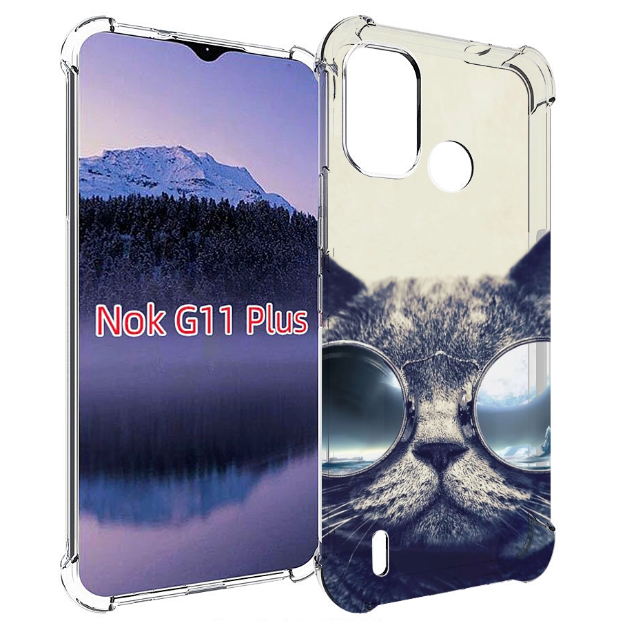 

Чехол MyPads Кот-в-очках-2 для Nokia G11 Plus, Прозрачный, Tocco