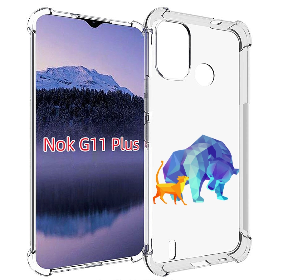 

Чехол MyPads Кот-и-медведь для Nokia G11 Plus, Прозрачный, Tocco