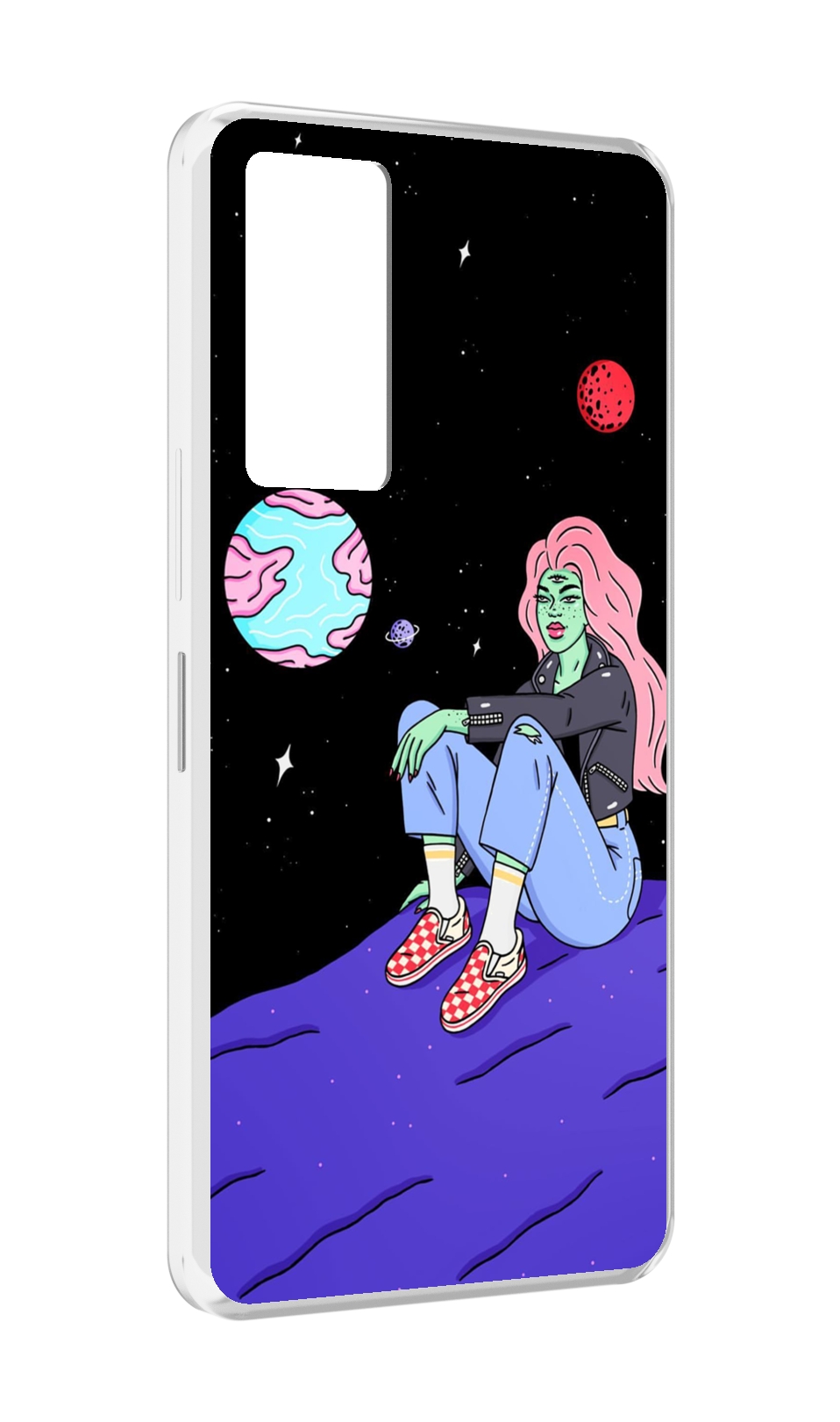 

Чехол MyPads девушка-на-луне-мультик для Infinix Note 11, Прозрачный, Tocco