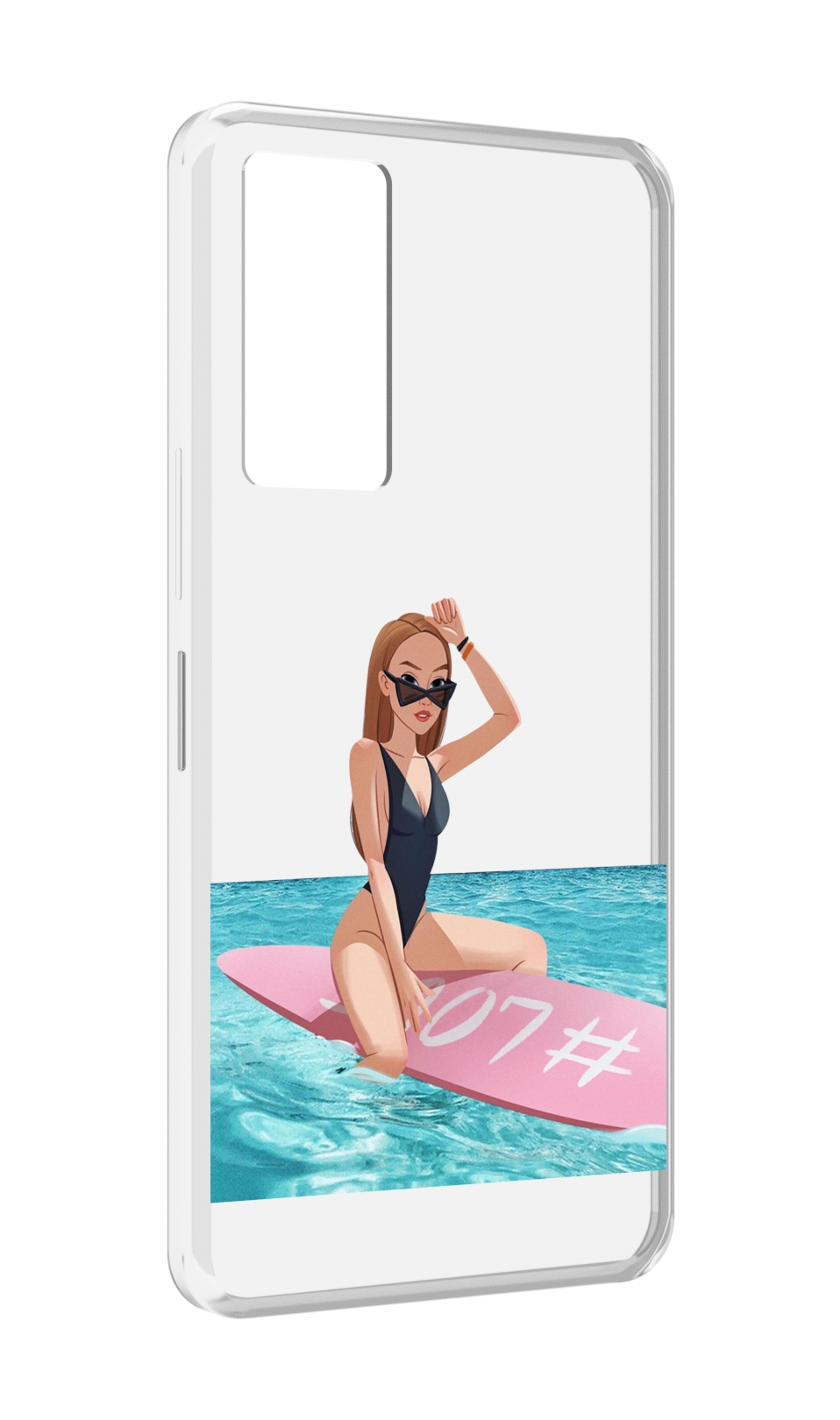 

Чехол MyPads девушка-на-серфе женский для Infinix Note 11, Прозрачный, Tocco