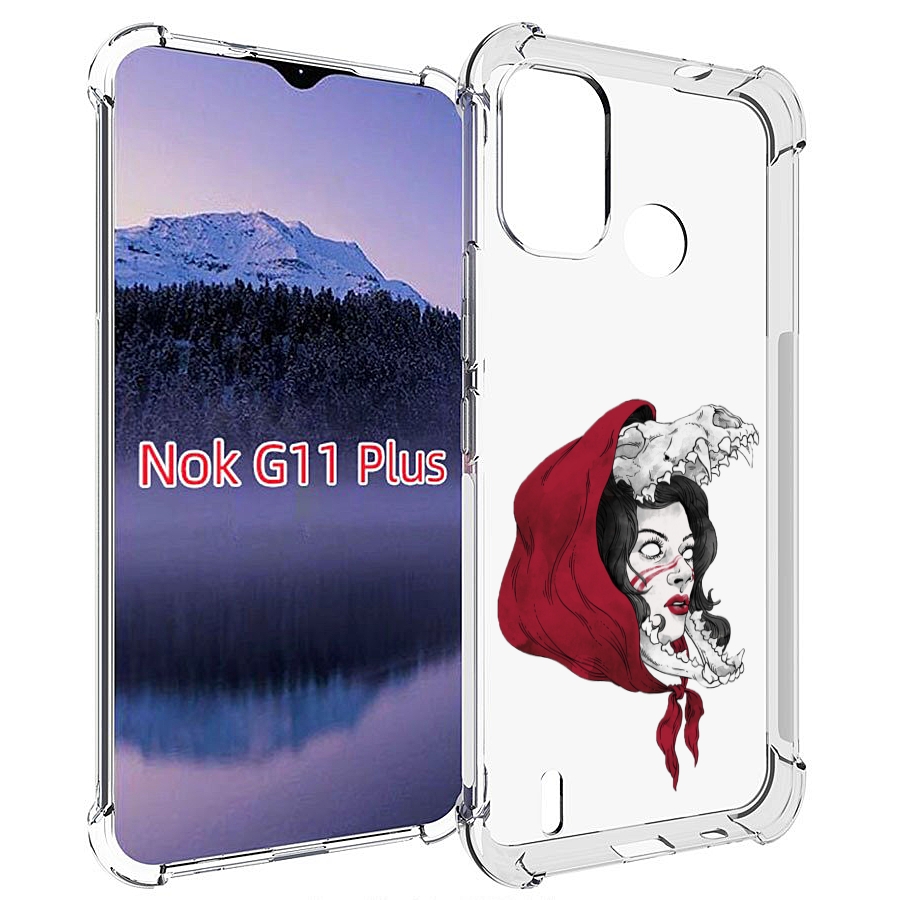 

Чехол MyPads Красная шапочка и волк женский для Nokia G11 Plus, Прозрачный, Tocco