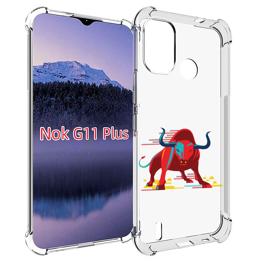 

Чехол MyPads Красный-бык для Nokia G11 Plus, Прозрачный, Tocco