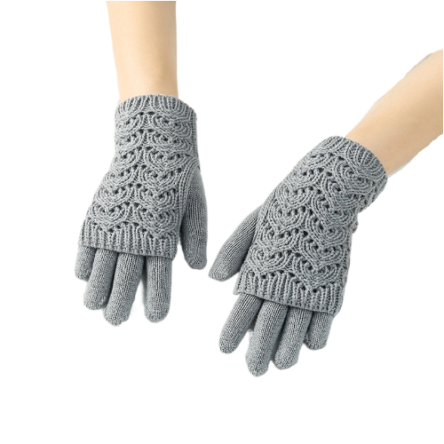 Комплект (перчатки и митенки) женский WASABI TREND WH-00189 серый, one size