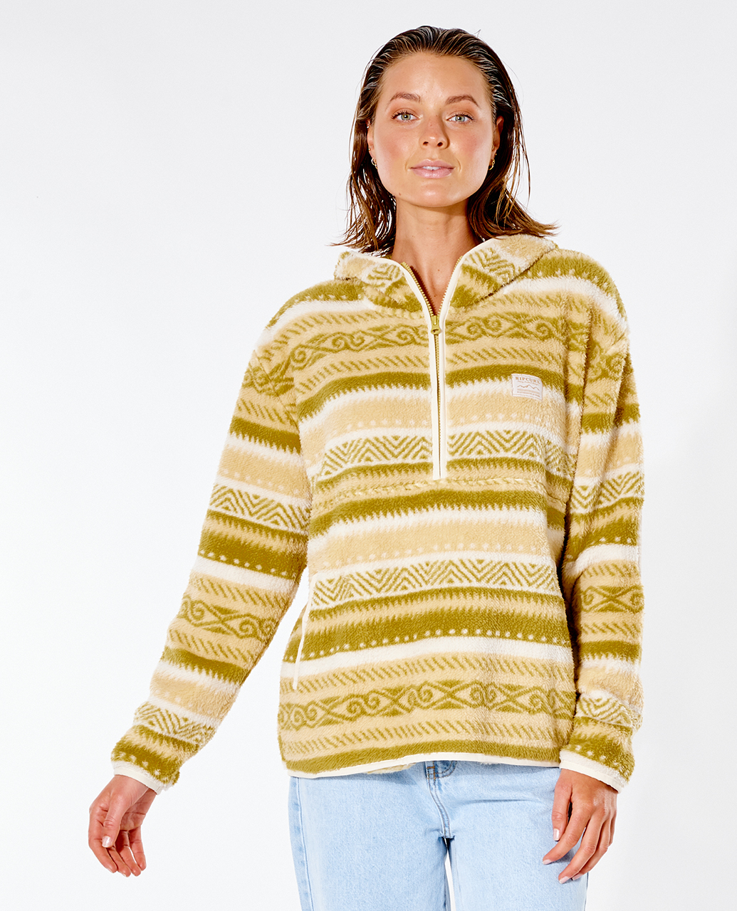 

Худи женское Rip Curl OTWAY 1/4 ZIP хаки M, OTWAY 1/4 ZIP