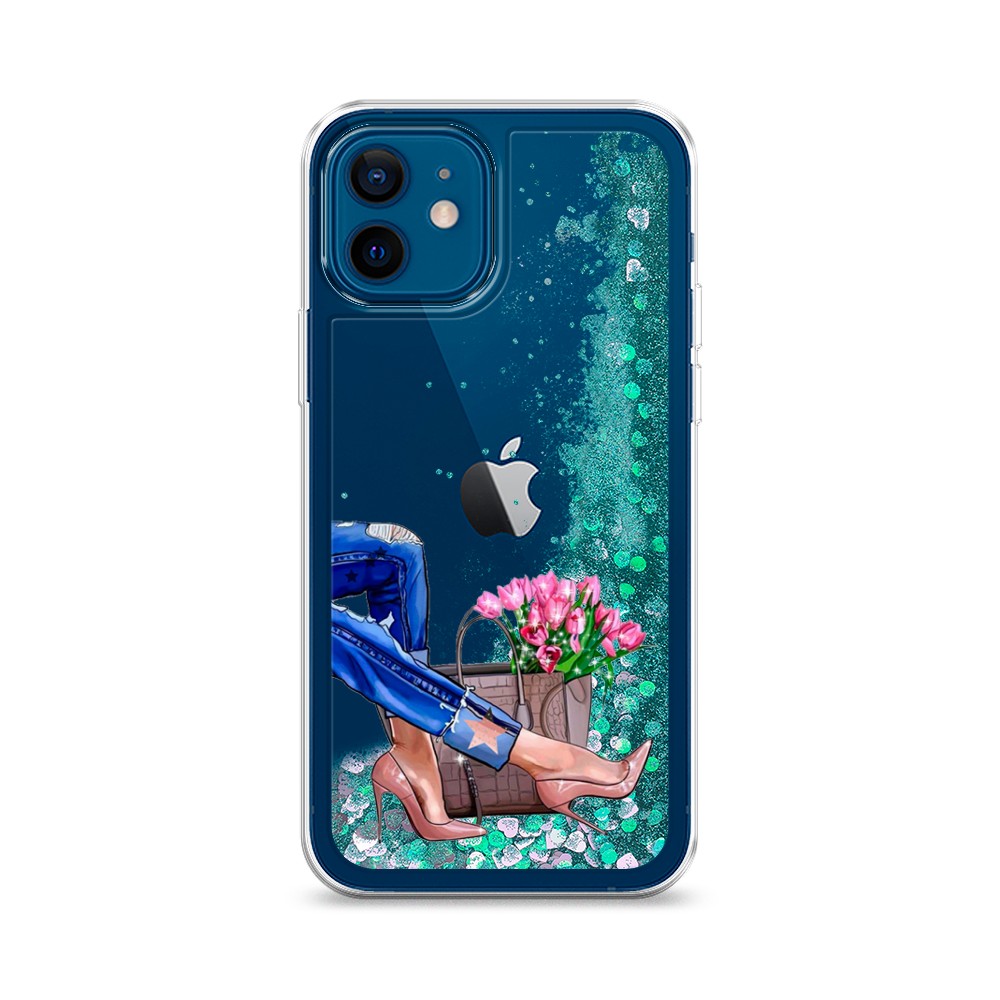 

Жидкий чехол с блестками "Каблучки" на Apple iPhone 12, 12595-1