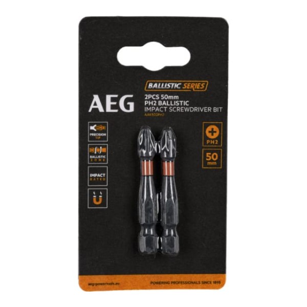 

AEG Биты Ударные 2шт.Ударные PH2х50mm AAK502PH2 4932479165