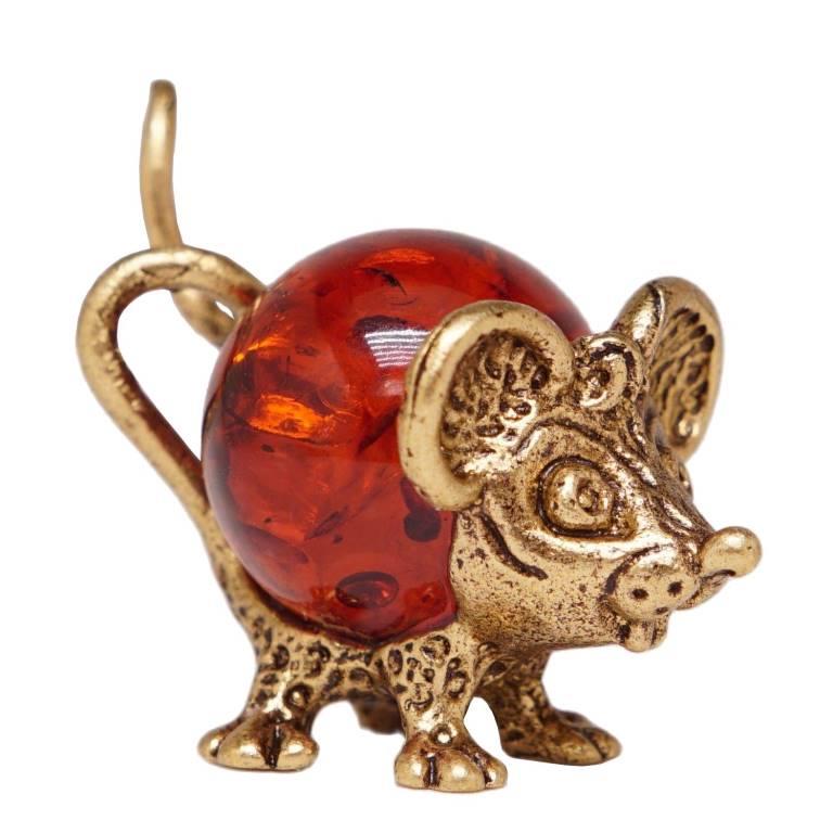 

Фигурка мини "Мышонок толстый" (янтарь коричневый, латунь) 1865 Хорошие Вещи, 1865