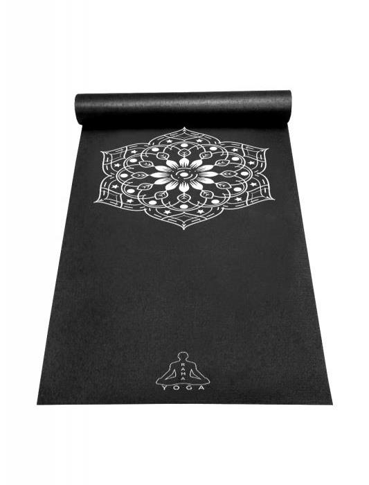 Коврик для йоги и фитнеса RamaYoga Mandala Germany black 183 см, 3 мм