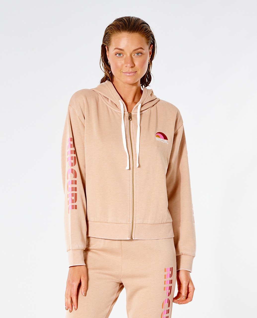 

Толстовка женская Rip Curl WAVE SHAPERS ZIP THROUGH бежевая S, WAVE SHAPERS ZIP THROUGH