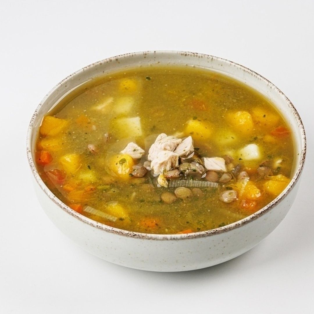 

Похлебка ВкусВилл с тыквой-индейкой-зеленой чечевицей 390 г