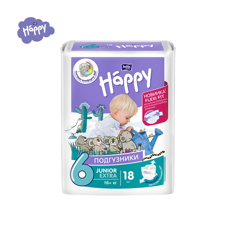 Подгузники Bella Baby Happy Junior Extra 6 (16+ кг), 18 шт.