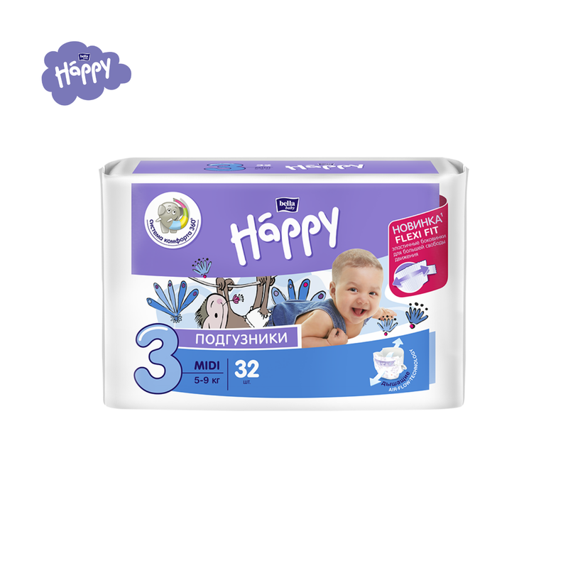 Подгузники Bella Baby Happy Midi 3 (5-9 кг), 13 шт.