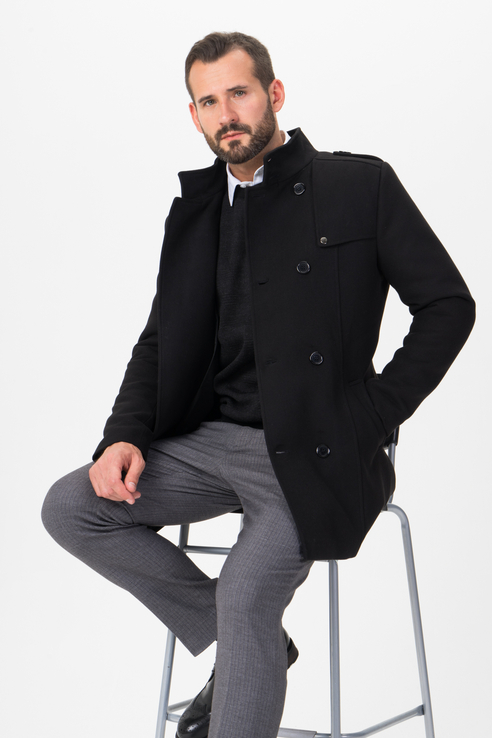 

Пальто-бушлат мужское Envy Lab 1500078873/29 черное 50, 1500078873/29