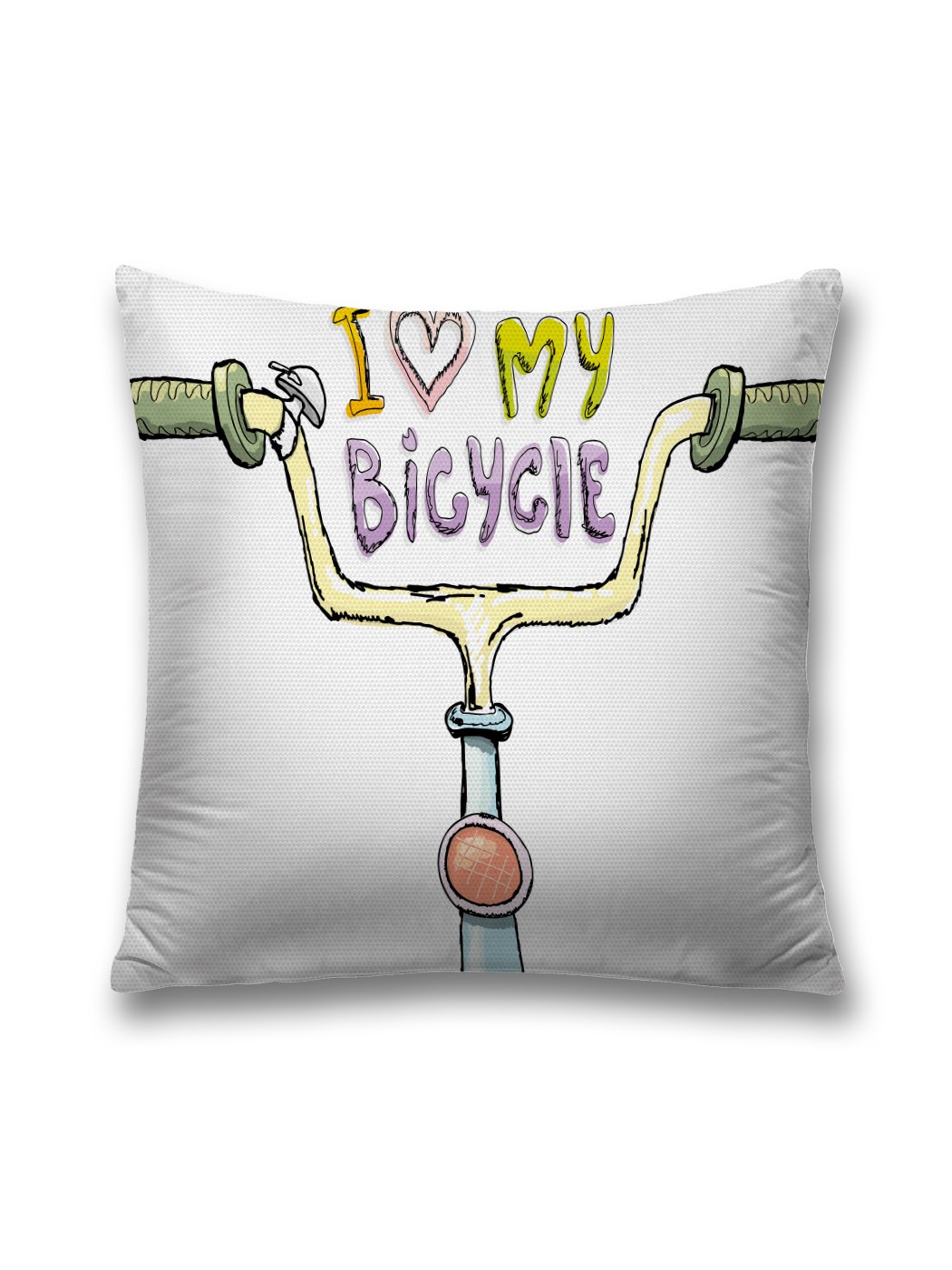 фото Наволочка joyarty декоративная "я люблю свой велосипед" на молнии, 45x45 см