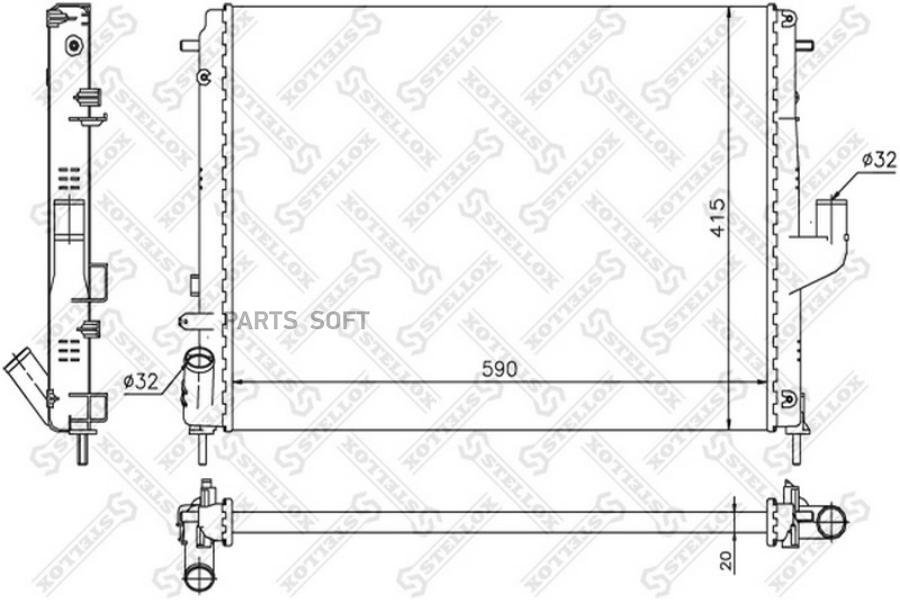 

Радиатор основной STELLOX 10-26163-SX