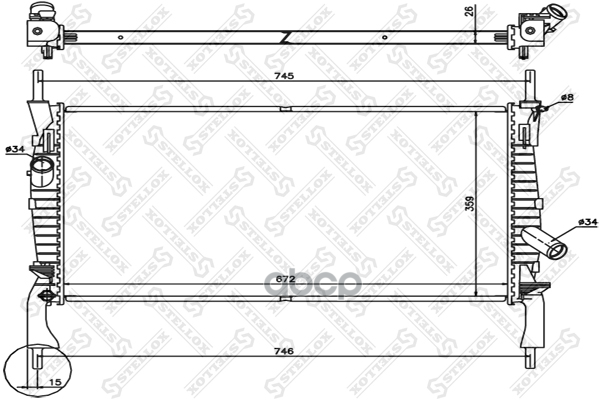 

Радиатор основной STELLOX 1026751SX