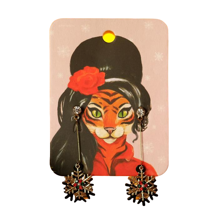 

Серьги подвески из металла Queen Fair, стразы/эмаль