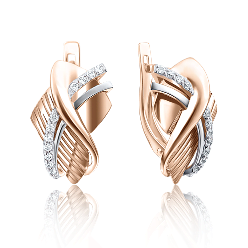 

Серьги из золота PLATINA jewelry 02-4046, фианит, 02-4046