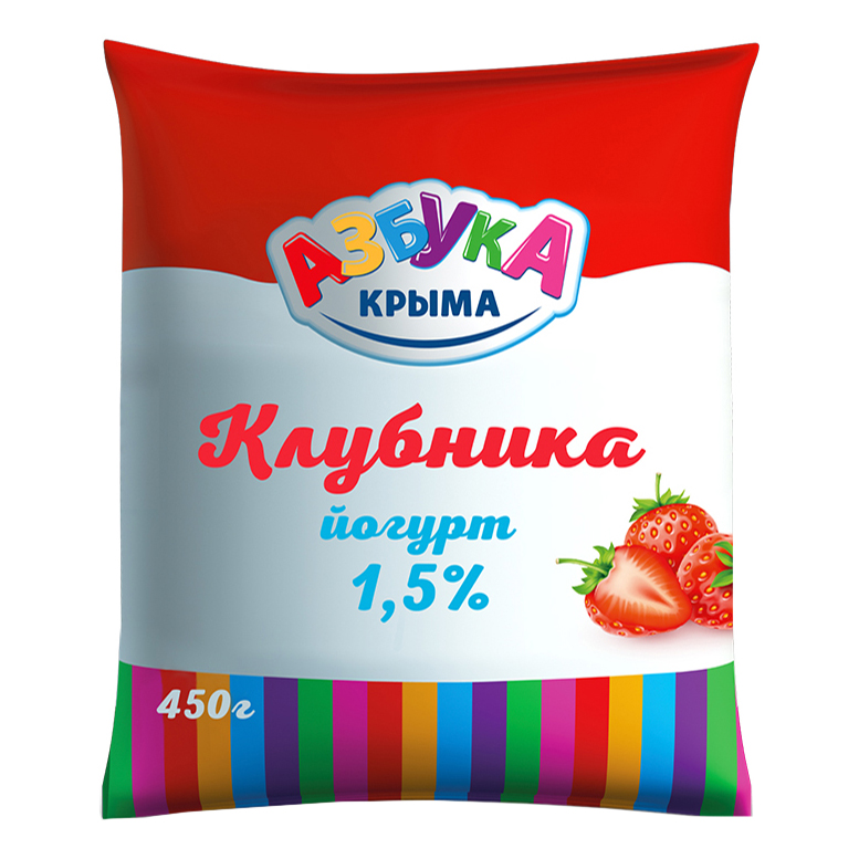 

Питьевой йогурт Азбука Крыма клубника 1,5% 450 г