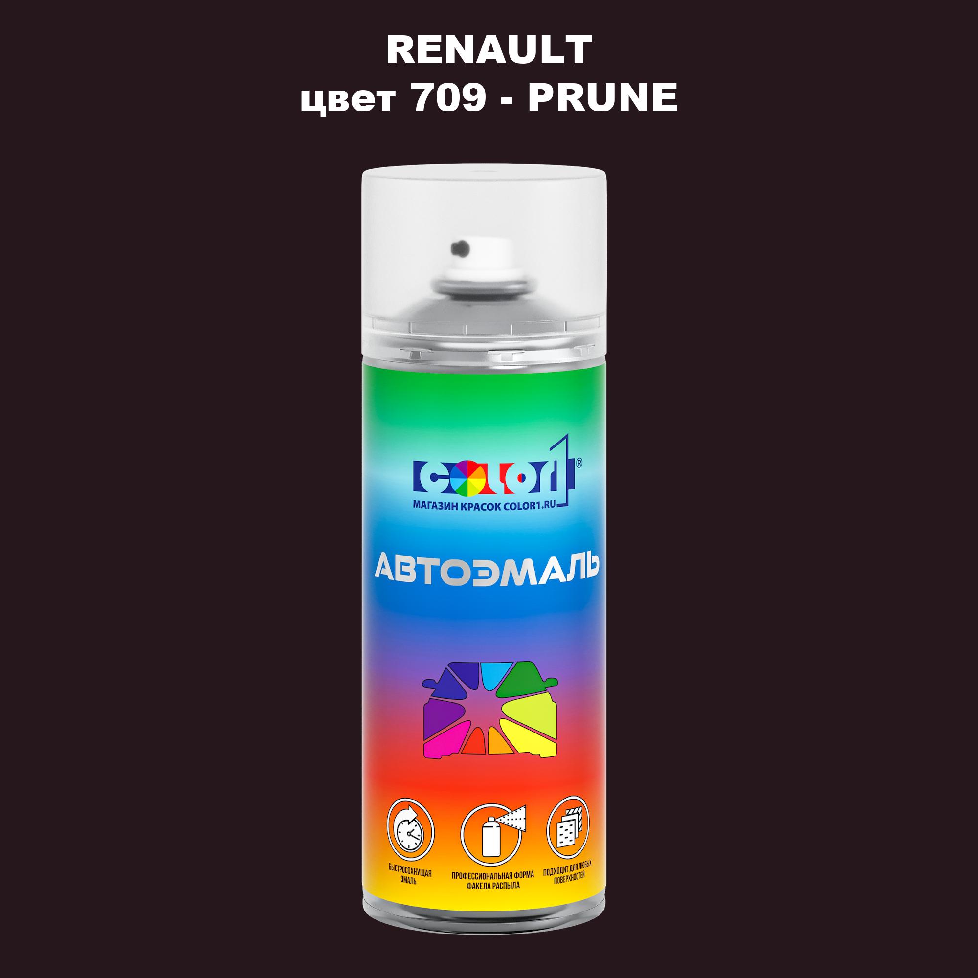 

Аэрозольная краска COLOR1 для RENAULT, цвет 709 - PRUNE, Прозрачный