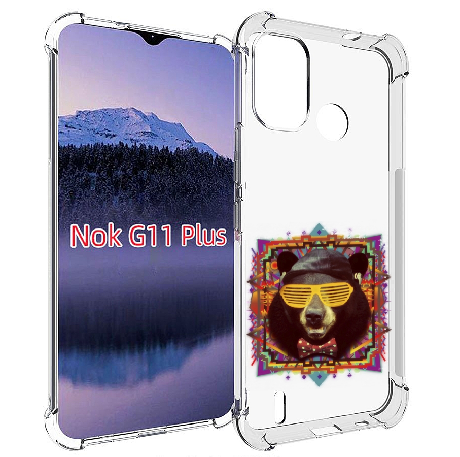 

Чехол MyPads Медведь в очках для Nokia G11 Plus, Прозрачный, Tocco