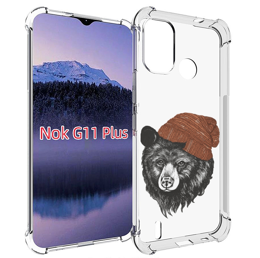 

Чехол MyPads Медведь в шапке 2 для Nokia G11 Plus, Прозрачный, Tocco