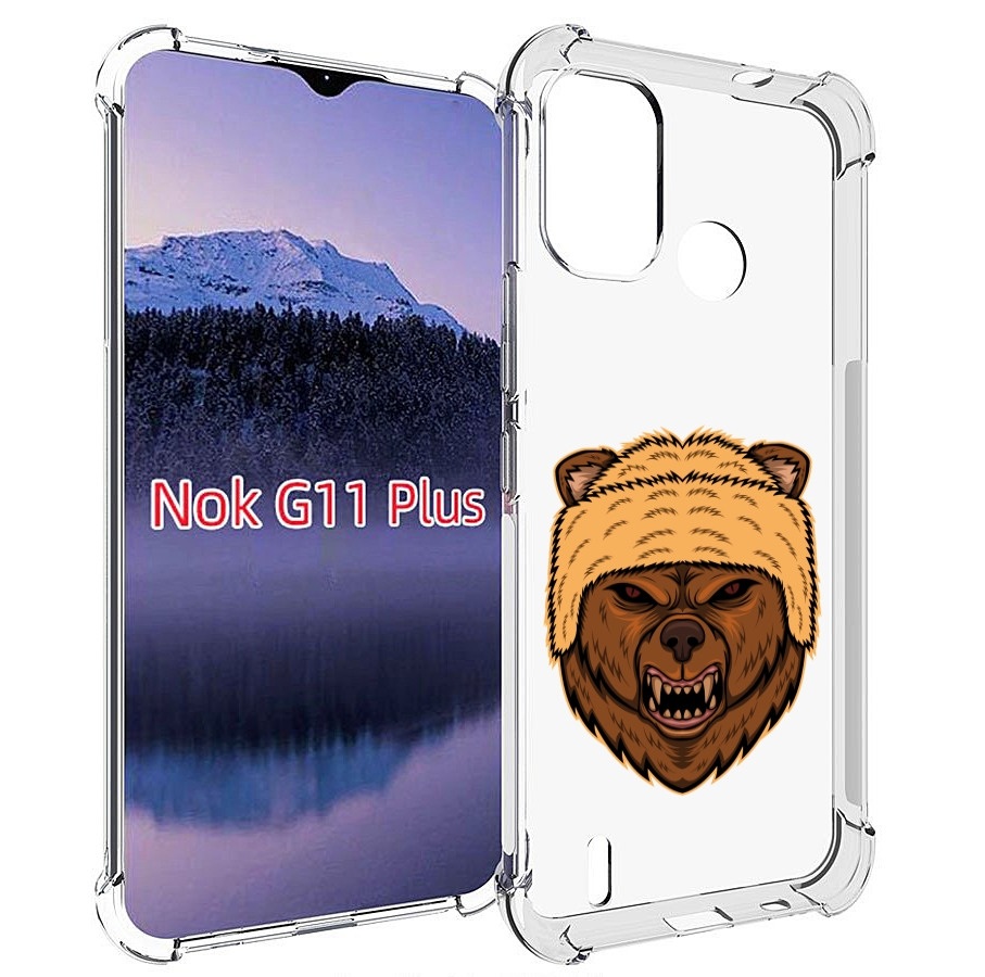 

Чехол MyPads Медведь-в-шапке для Nokia G11 Plus, Прозрачный, Tocco