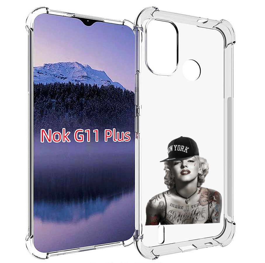 

Чехол MyPads Мерлин Монро с тату женский для Nokia G11 Plus, Прозрачный, Tocco