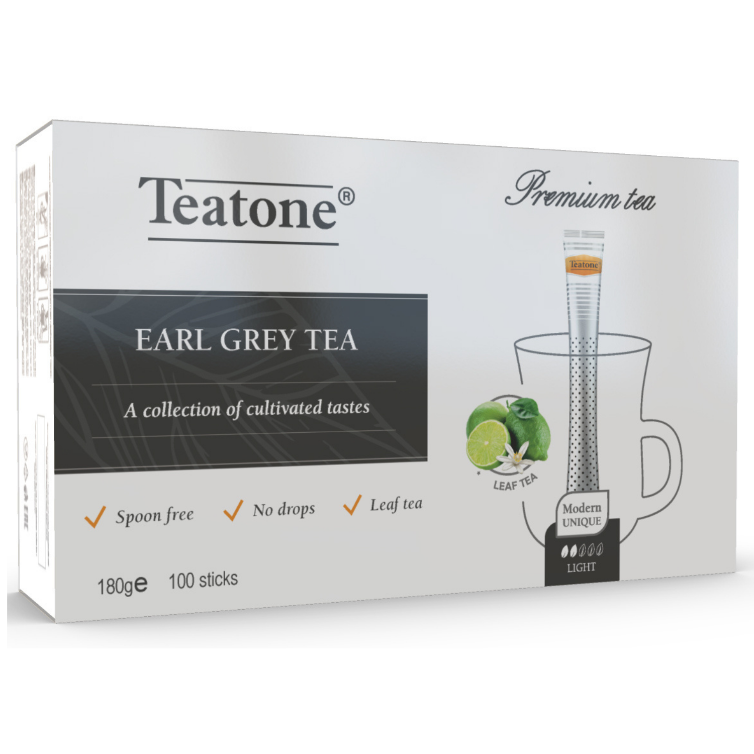 Чай Teatone earl grey черный байховый с ароматом бергамота в стиках 1.8 г 100 штук