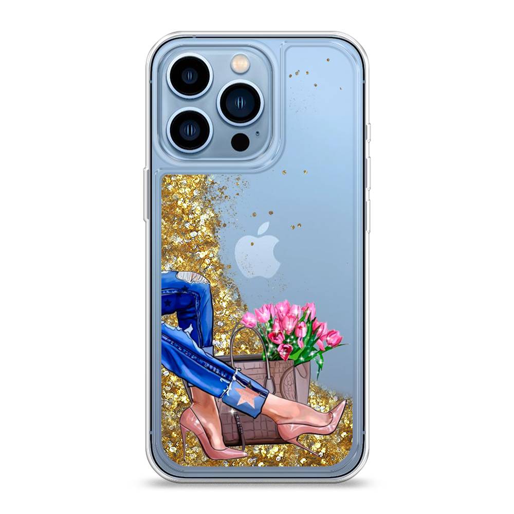 

Жидкий чехол с блестками "Каблучки" на Apple iPhone 13 Pro, 14390-1