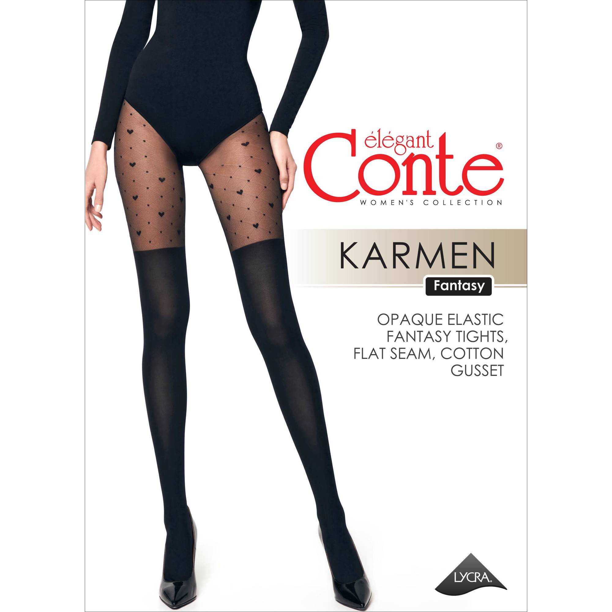 

Колготки женские Conte Elegant FANTASY KARMEN черные, Черный, FANTASY KARMEN