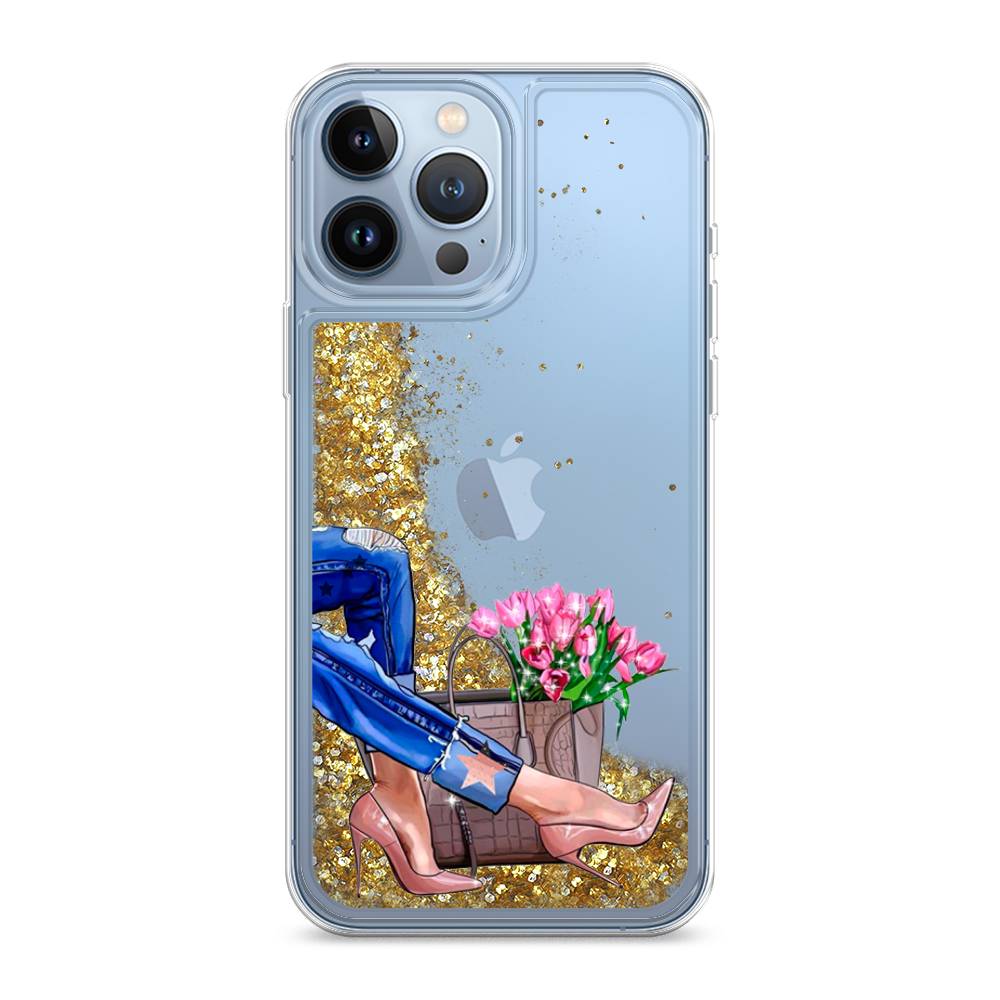 

Жидкий чехол с блестками "Каблучки" на Apple iPhone 13 Pro Max, 14490-1