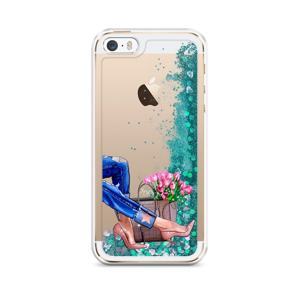 

Жидкий чехол с блестками "Каблучки" на Apple iPhone 5, 10395-1