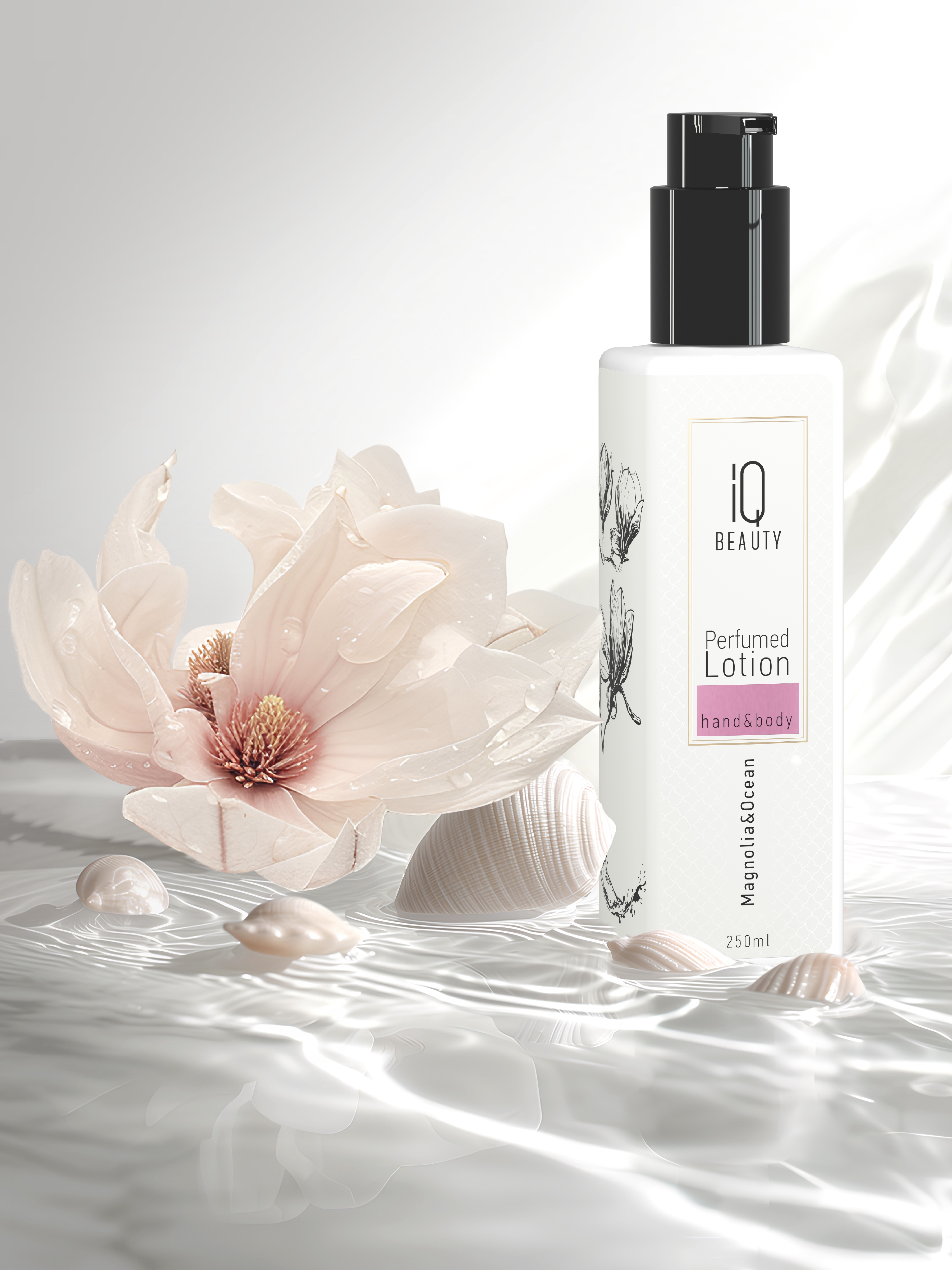 Парфюмированный лосьон для рук и тела IQ Beauty Магнолия и океан, 250 мл