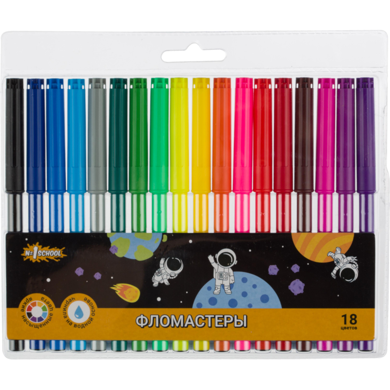 

Фломастеры №1 School Space time, 18 цветов, Разноцветный, Space time