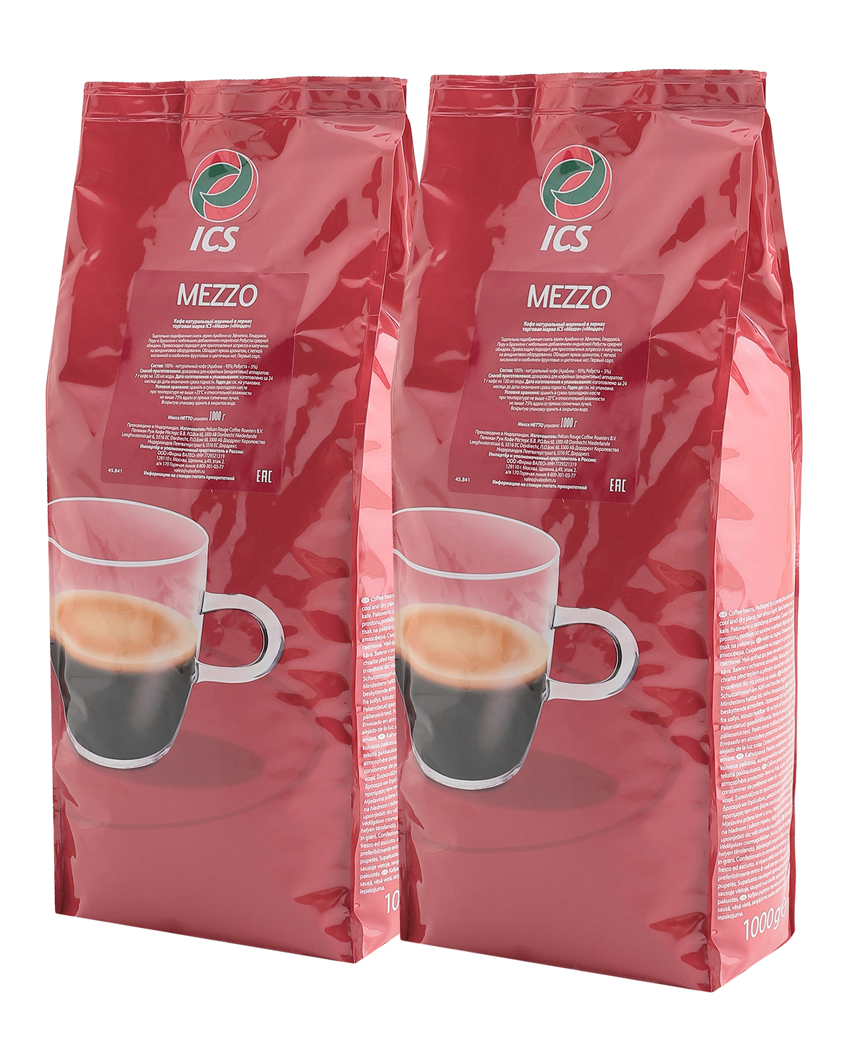 

Кофе в зернах ICS МEZZO, набор 2 шт. по 1 кг