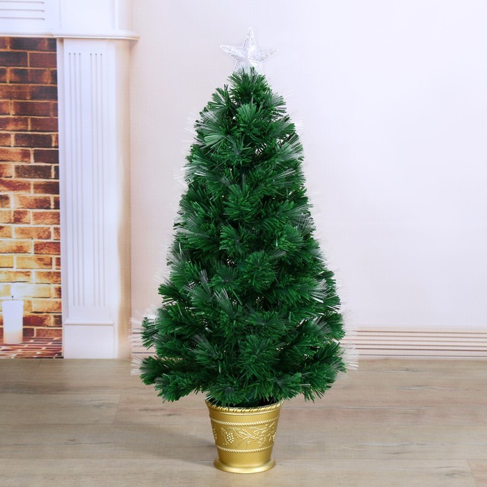 Ель искусственная Зимнее волшебство Пучок перелив 2338604 90 см зеленая