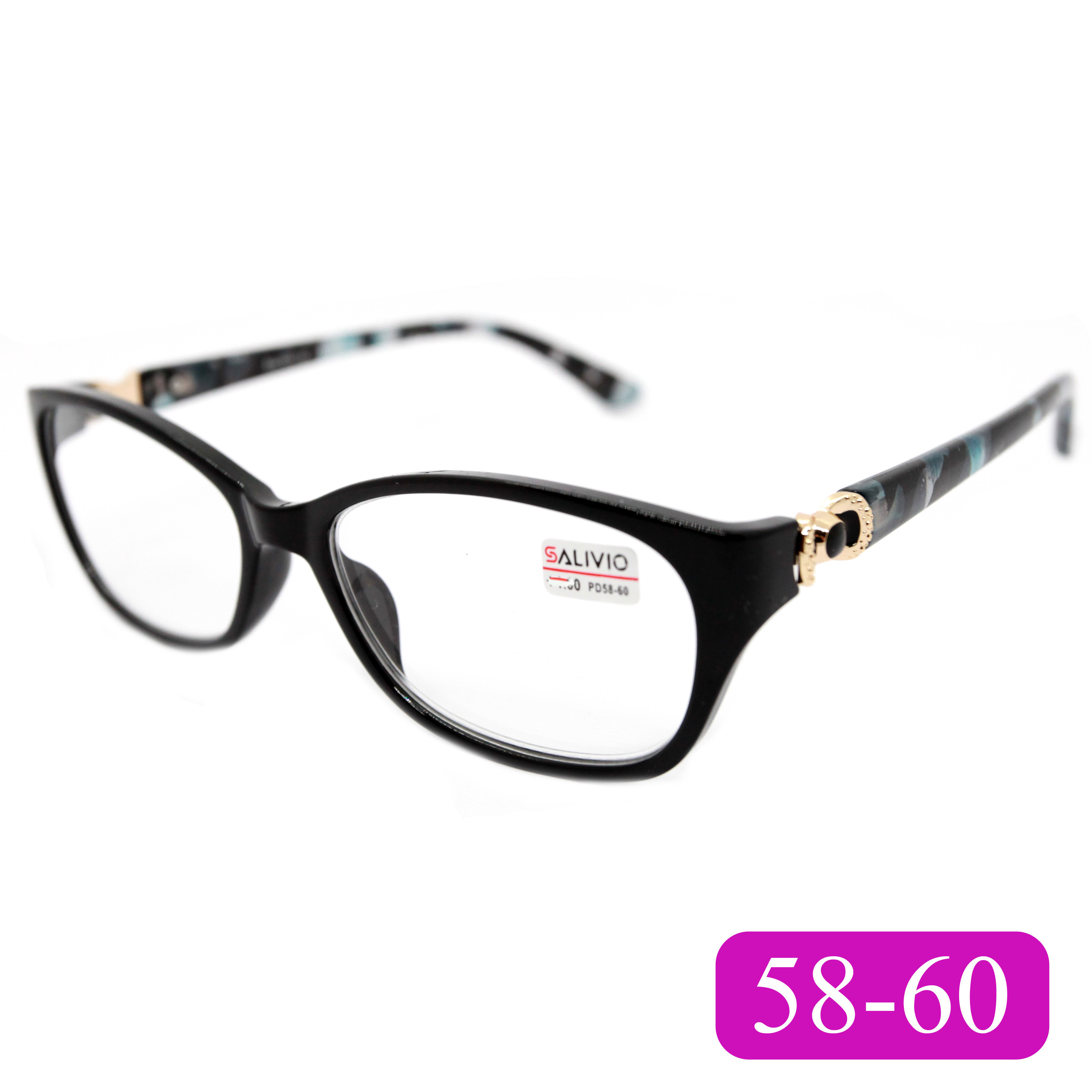 Готовые очки для чтения Salivio 0045 +2,75, без футляра, цвет черный, РЦ 58-60