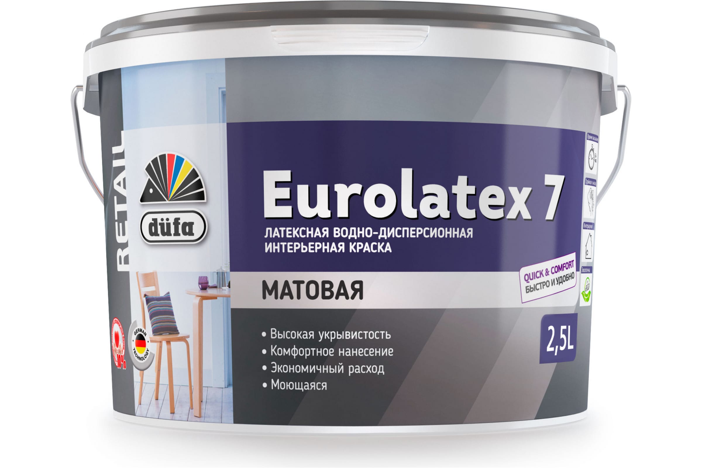 Dufa Retail ВД краска EUROLATEX 7 2,5л Н0000003407