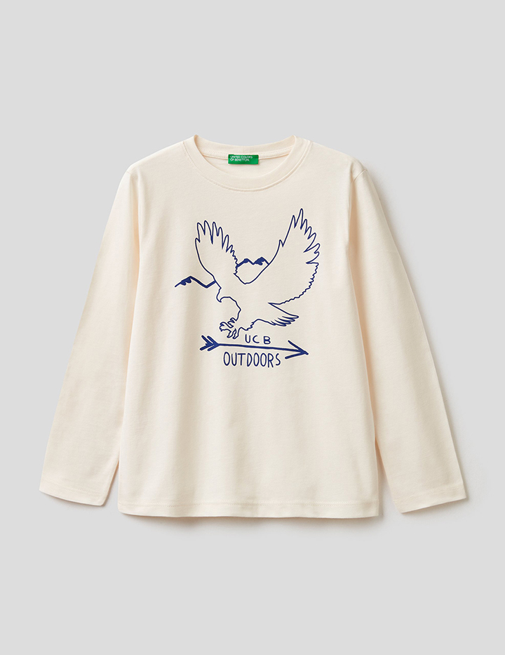 

Лонгслив для мальчиков Benetton цв. желтый р.128, 21A_3ATNC15EL