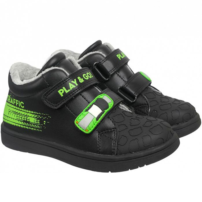 

Кеды Indigo Kids для мальчиков, размер RU 27, черные, 46-165D, Черный;зеленый, 46-165