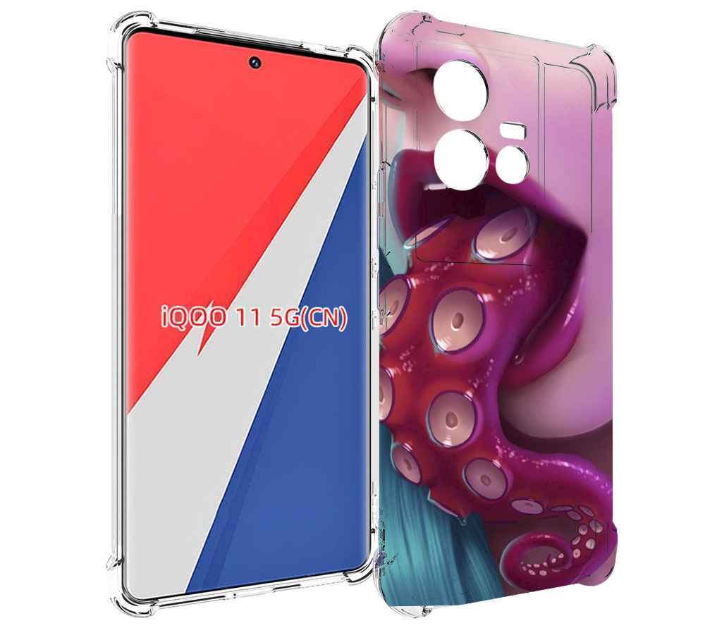 

Чехол MyPads девушка с щупальцой женский для Vivo iQOO 11, Прозрачный, Tocco