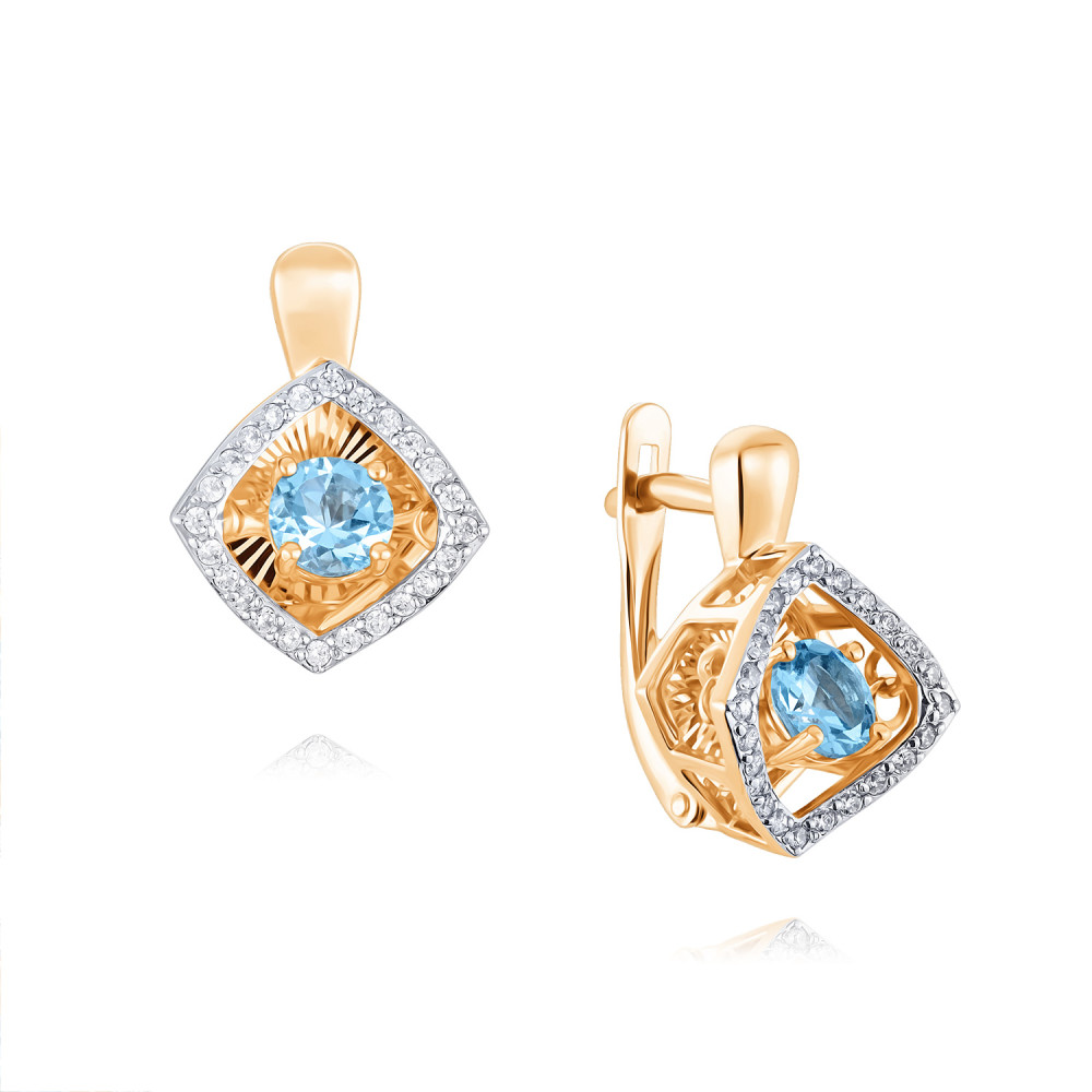 

Серьги из золота ADAMAS 24041614/01-А507Д-659, топаз/фианит, 24041614/01-А507Д-659