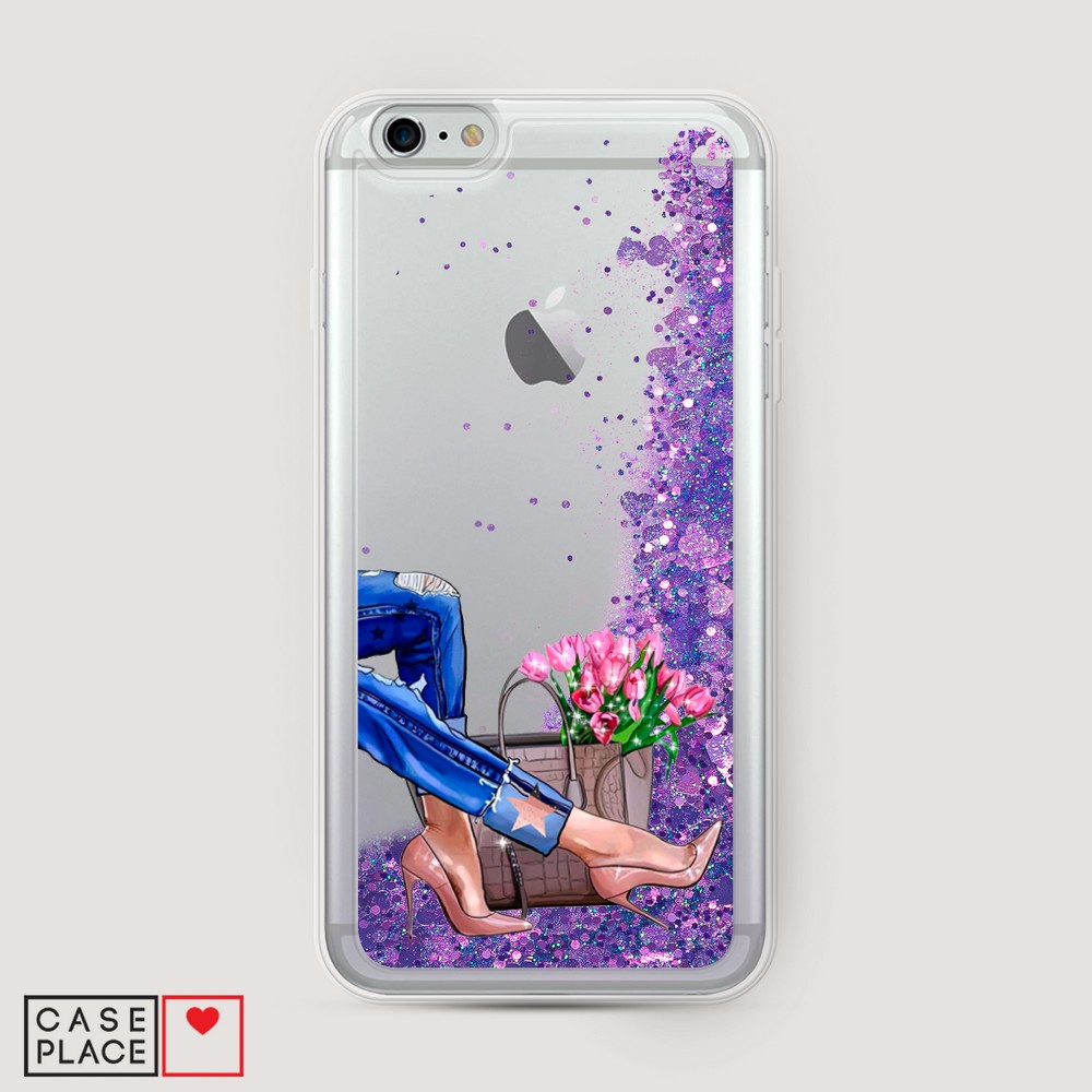

Жидкий чехол с блестками "Каблучки" на Apple iPhone 6 Plus, 10592-1