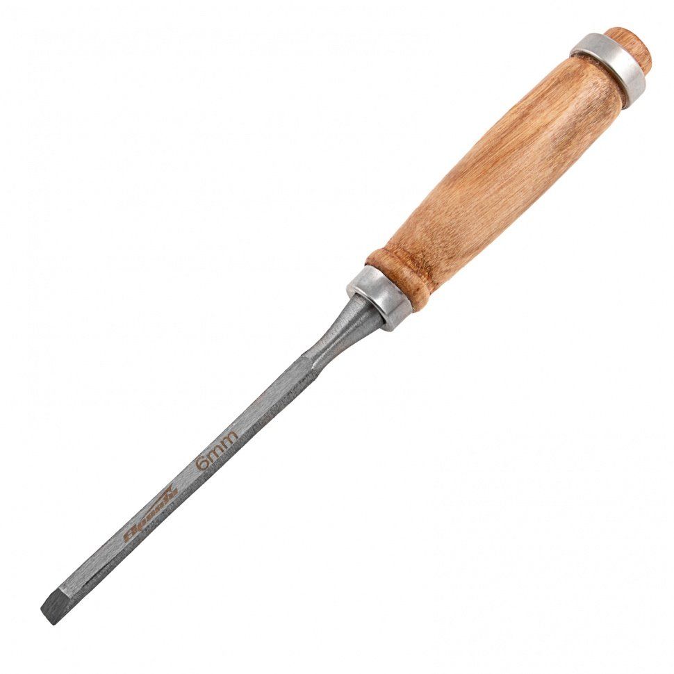 Стамеска прямая Sparta  6мм деревянная ручка