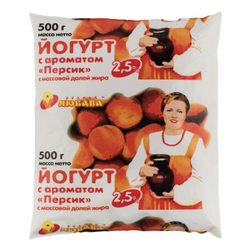 

Йогурт Родная Любава Персик 2,5% 500 г