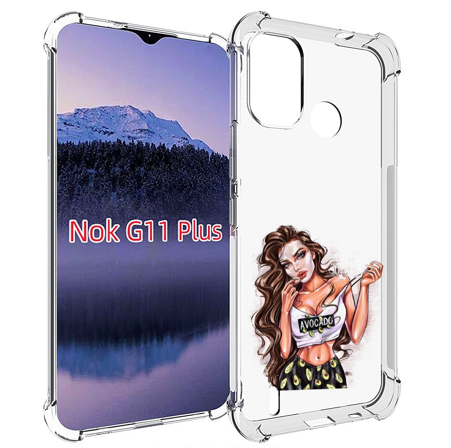 

Чехол MyPads Продукты на дом с доставкой женский для Nokia G11 Plus, Прозрачный, Tocco