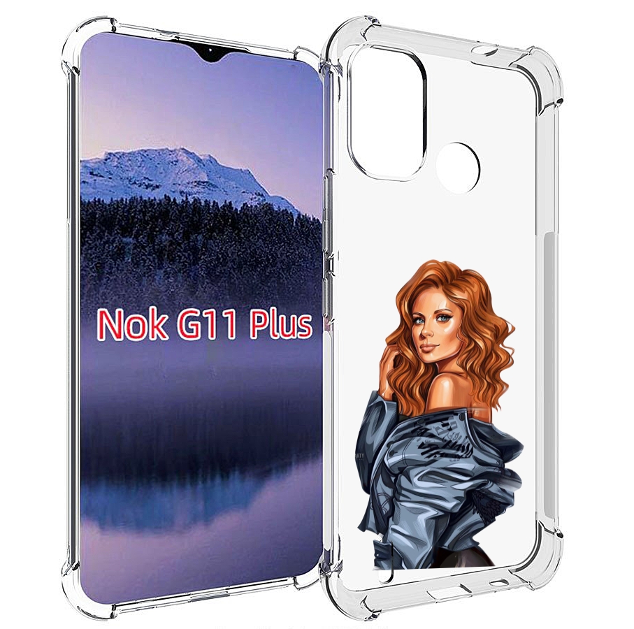 

Чехол MyPads Рыжая-девушка женский для Nokia G11 Plus, Прозрачный, Tocco